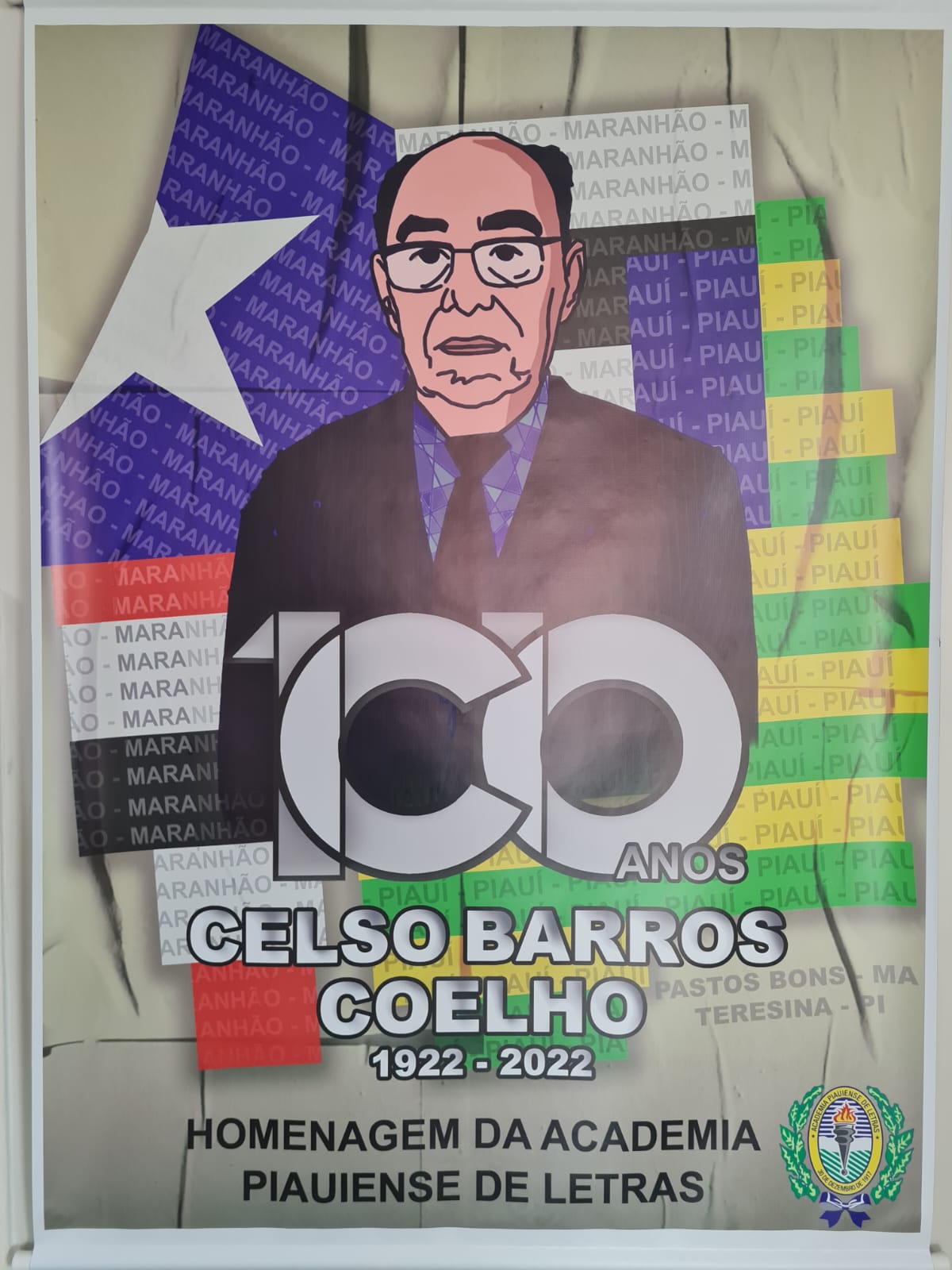 Banner do centenário de Celso Barros.