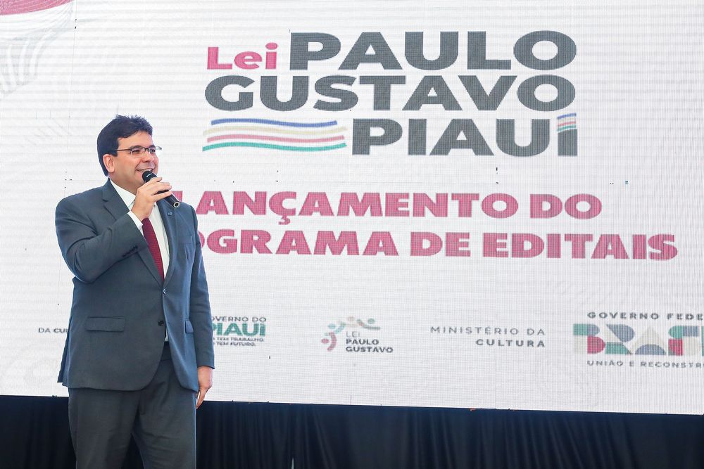 Rafael Fonteles no lançamento de editais da Lei Paulo Gustavo / (Foto: Gabriel Paulino - CCom)