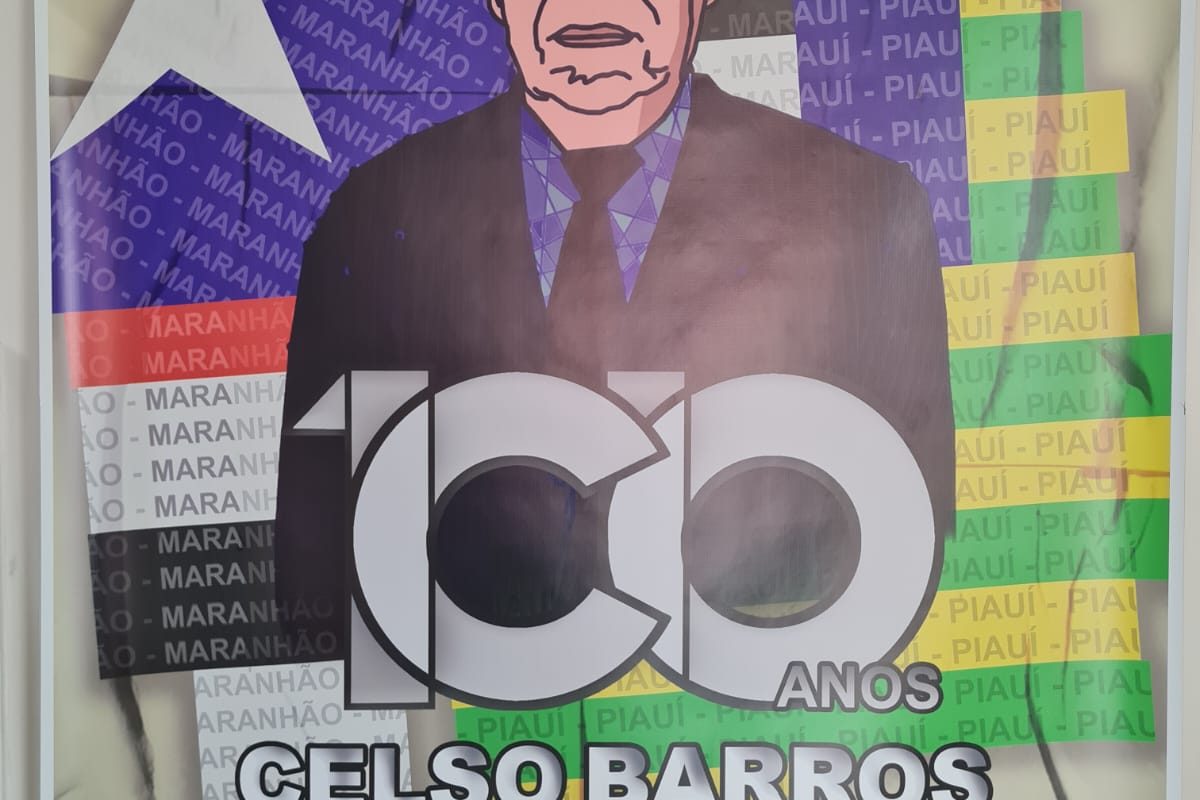 Banner do centenário de Celso Barros.
