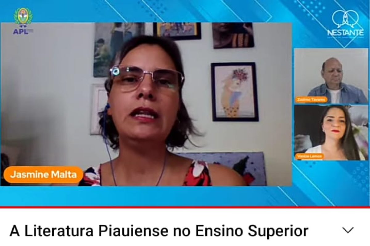 Professora Jasmine Malta no "Chá das 5", programa da APL na TV Nestante.